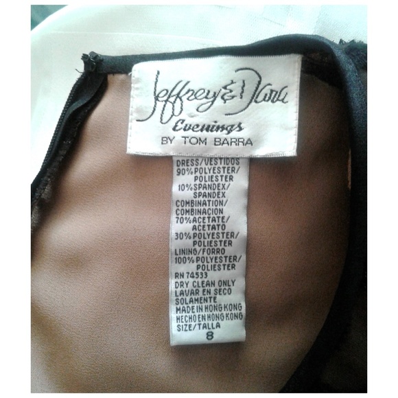 Vintage Jeffrey & Dara Black Velvet Gown with Floral Mesh Top Sz 8 - Picture 6 of 7